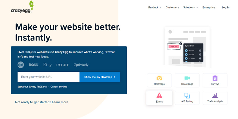 Crazy Egg is a conversion rate optimization tool 