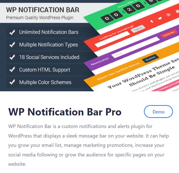 WP Notification Bar for Call-to-Action Plugins 2023