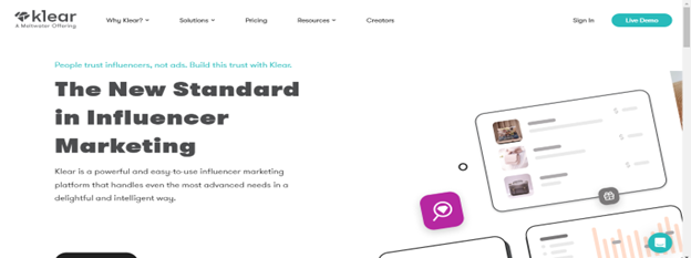 Klear's influencer marketing platform provides advanced analytics for optimizing influencer collaborations and measuring campaign success