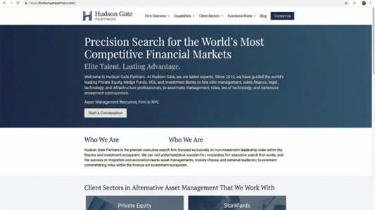 6. Hudson Gate Partners executive-search rigor for mission-critical support
