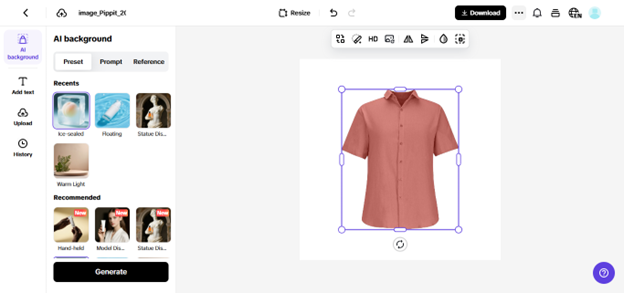 Pippit background generator